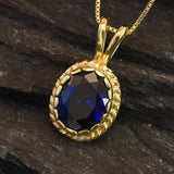 Blue Sapphire Pendant, Created Sapphire, Sapphire Pendant, Vintage Pendant, Blue Pendant, 3 Carat, Bridal Pendant, Silver Pendant, Sapphire(1)