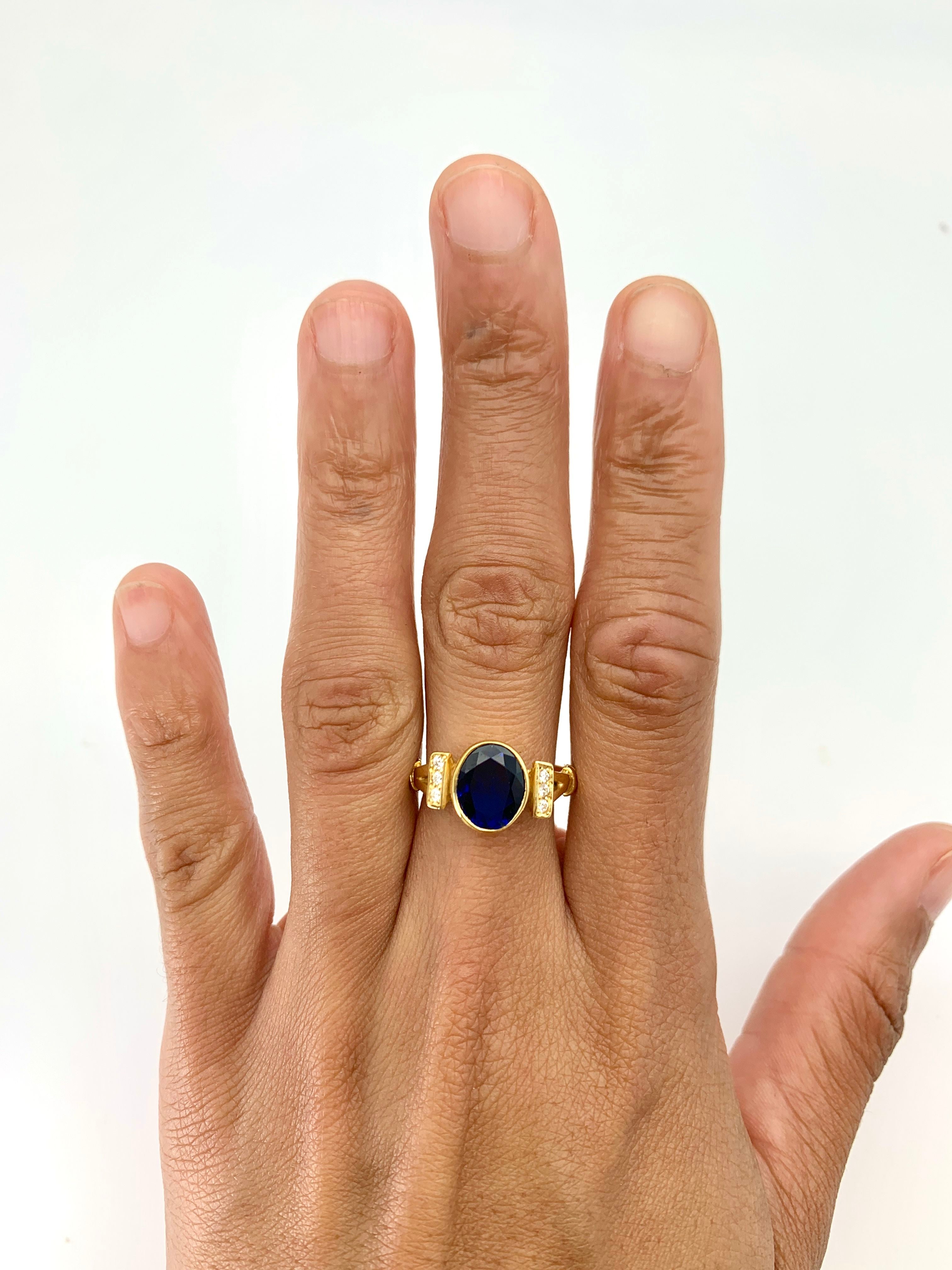 Dainty Vintage Ring, Created Sapphire, Dainty Blue Ring, Vintage Rings, Dainty Sapphire Ring, Blue Vintage Ring, Solid Silver Ring, Saphire(1)