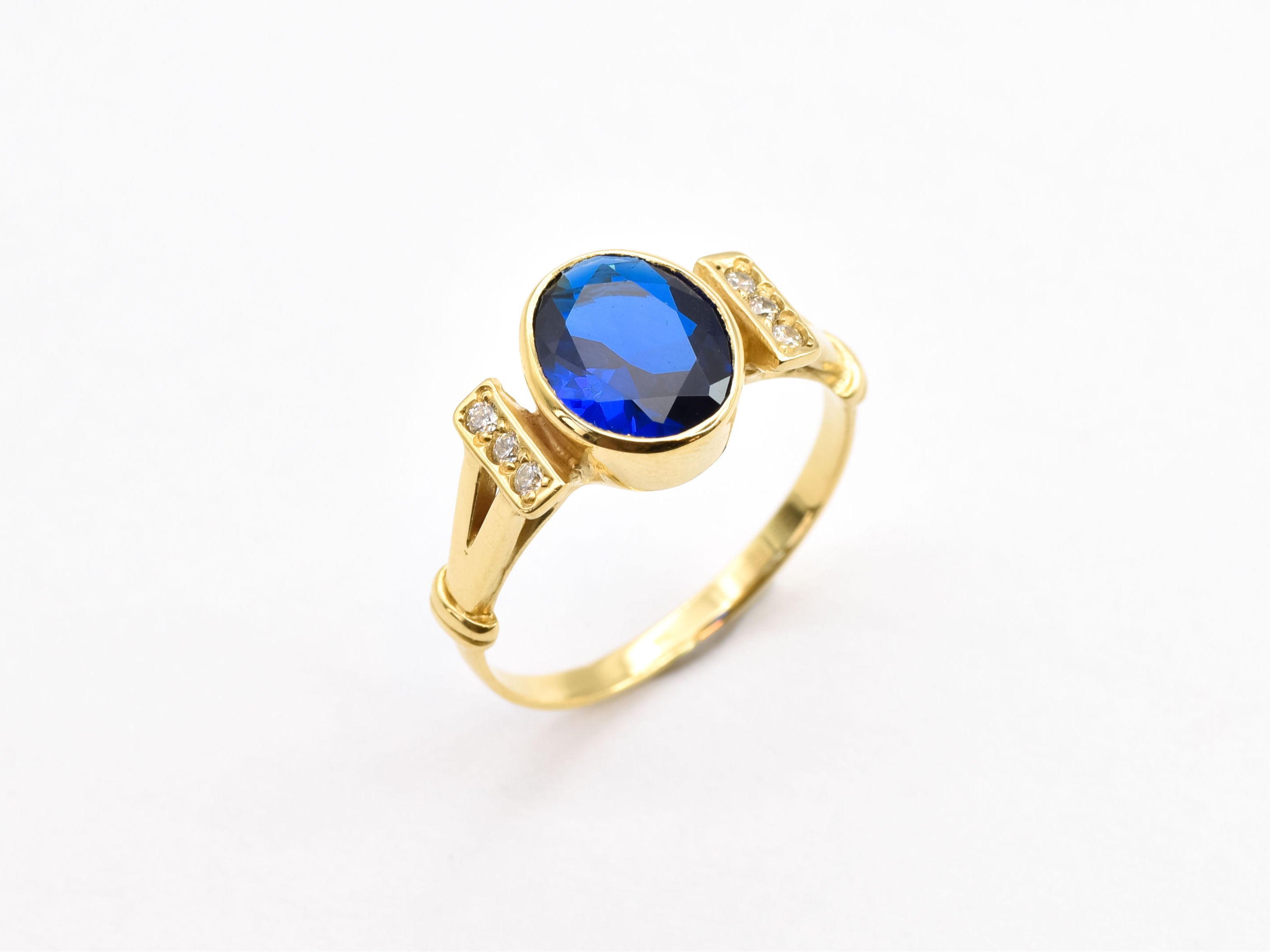 Dainty Vintage Ring, Created Sapphire, Dainty Blue Ring, Vintage Rings, Dainty Sapphire Ring, Blue Vintage Ring, Solid Silver Ring, Saphire(1)