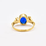 Dainty Vintage Ring, Created Sapphire, Dainty Blue Ring, Vintage Rings, Dainty Sapphire Ring, Blue Vintage Ring, Solid Silver Ring, Saphire(1)