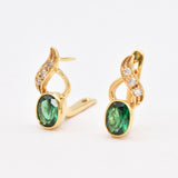 Stylish 18k Gold Vermeil Earrings featuring Avocado Green Emeralds; a thoughtful May birthday gift for any occasion.