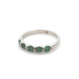 Emerald Band, Natural Emerald, Stackable Ring, May Birthstone, Half Eternity Ring, Emerald Ring, Eternity Band, Green Band, 925 Silver Ring