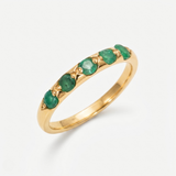 Natural Emerald Ring made in 18k Gold Vermeil with Round Natural Green Emerald in Channel-Set setting, May Birthstone gift idea, symbolizes growth, harmony, and deep emotional healing, ideal for everyday wear and perfect for birthday gifting and special occasions.