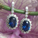 Blue Sapphire Earrings, Princess Diana Earrings, Royal Blue Earrings, Something Blue Earrings, Bridal Earrings, Blue Earrings