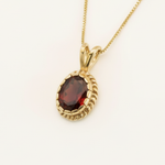Stunning 18k Gold Vermeil Pendant featuring a Natural Red Garnet, ideal for January birthdays and special occasions.