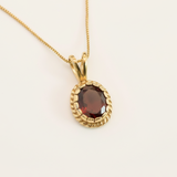Beautifully crafted 18k Gold Vermeil Pendant with a vibrant Natural Red Garnet, perfect for celebrating January birthdays and love.