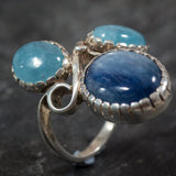 Kyanite Ring - Blue Aquamarine Ring - Large Statement Ring