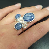 Kyanite Ring - Blue Aquamarine Ring - Large Statement Ring