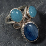 Kyanite Ring - Blue Aquamarine Ring - Large Statement Ring