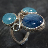 Kyanite Ring - Blue Aquamarine Ring - Large Statement Ring