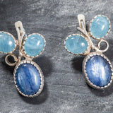 Kyanite Earrings - Aquamarine Earrings - Blue Statement Earrings