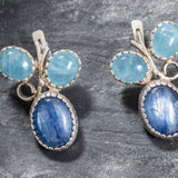 Kyanite Earrings - Aquamarine Earrings - Blue Statement Earrings