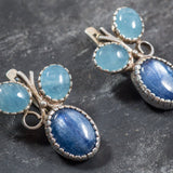 Kyanite Earrings - Aquamarine Earrings - Blue Statement Earrings