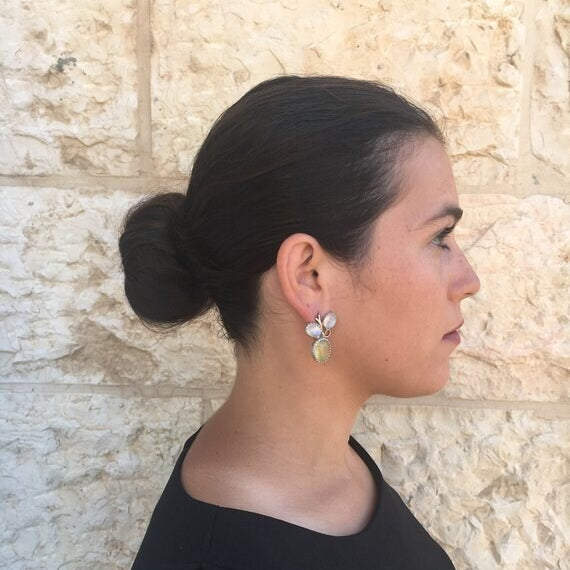 Kyanite Earrings, Aquamarine Earrings, Natural Aquamarine, Natural Kyanite, Blue Earrings, March Earrings, Vintage Earrings, Silver Earrings