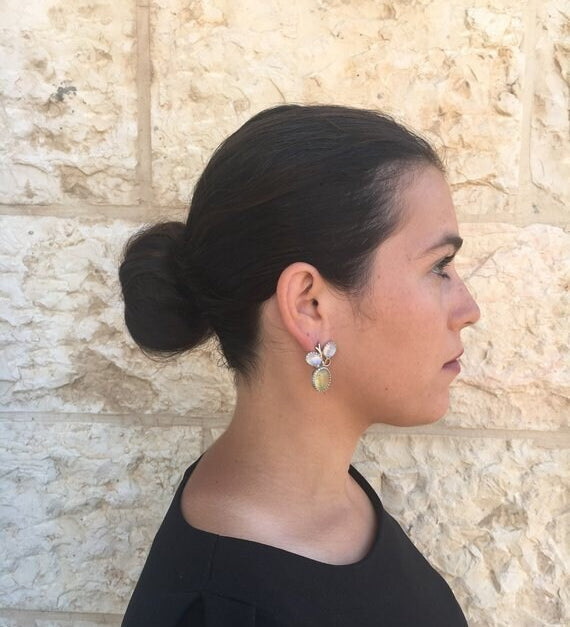 Kyanite Earrings, Aquamarine Earrings, Natural Aquamarine, Natural Kyanite, Blue Earrings, March Earrings, Vintage Earrings, Silver Earrings