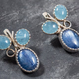 Kyanite Earrings - Aquamarine Earrings - Blue Statement Earrings