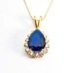 Blue Sapphire Pendant, Kate Middleton Pendant, Royal Blue Pendant, Something Blue Pendant, Bridal Pendant, Sterling Silver Pendant, Silver(1)