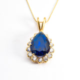 Blue Sapphire Pendant, Kate Middleton Pendant, Royal Blue Pendant, Something Blue Pendant, Bridal Pendant, Sterling Silver Pendant, Silver(1)