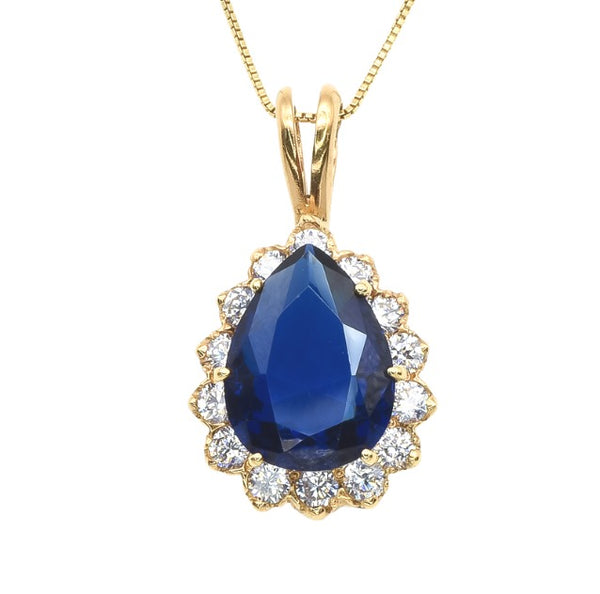 Designer Sapphire Necklace and Earrings Set - ARJW1008RD – ARCADIO