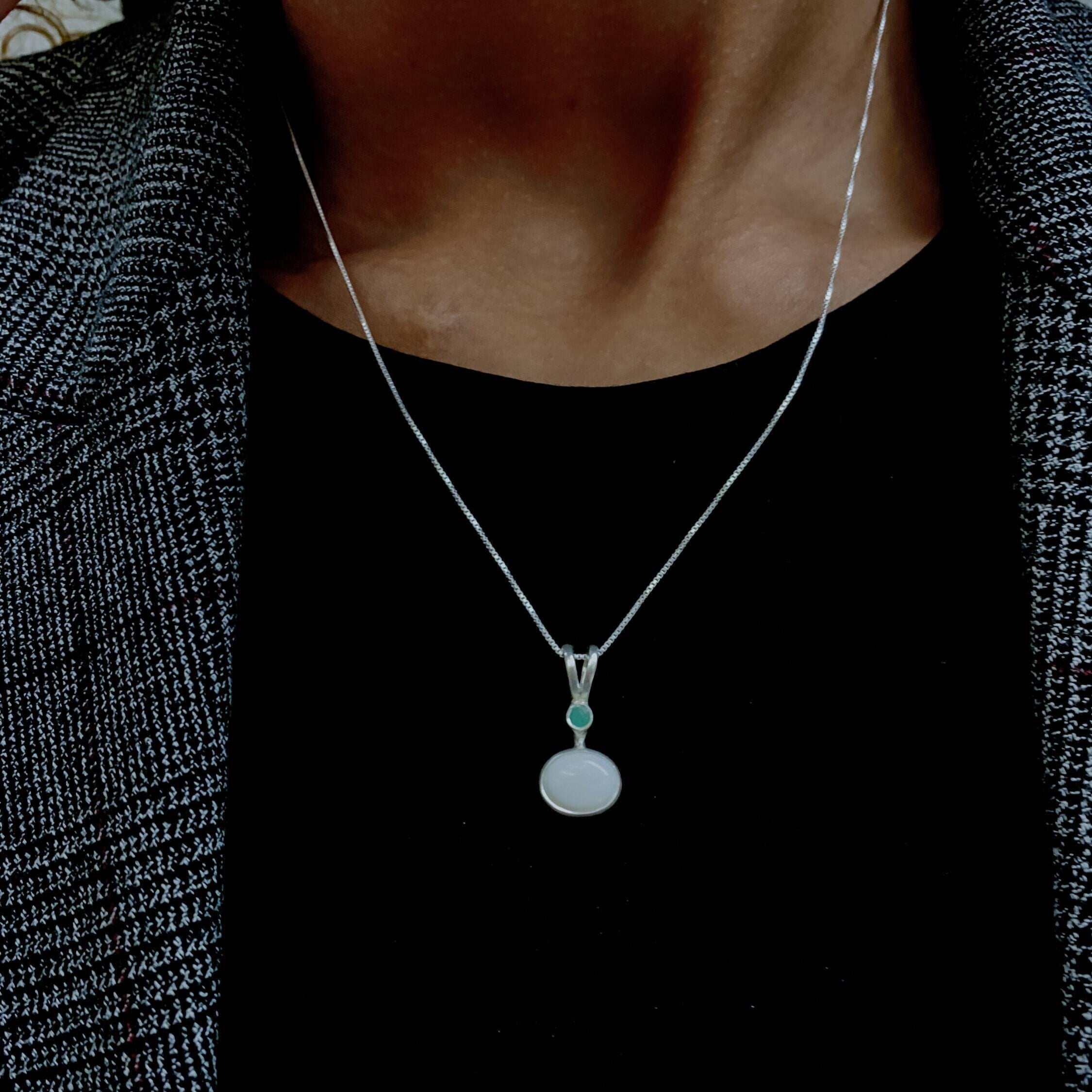 Natural Australian Opal Pendant in 925 Sterling Silver, perfect for birthdays, symbolizing hope and purity.