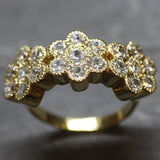 Diamond Flower Ring - Gold Diamond Ring - Statement Flower Ring