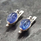 Gold Blue Earrings - Natural Tanzanite Earrings, December Birthstone Earrings