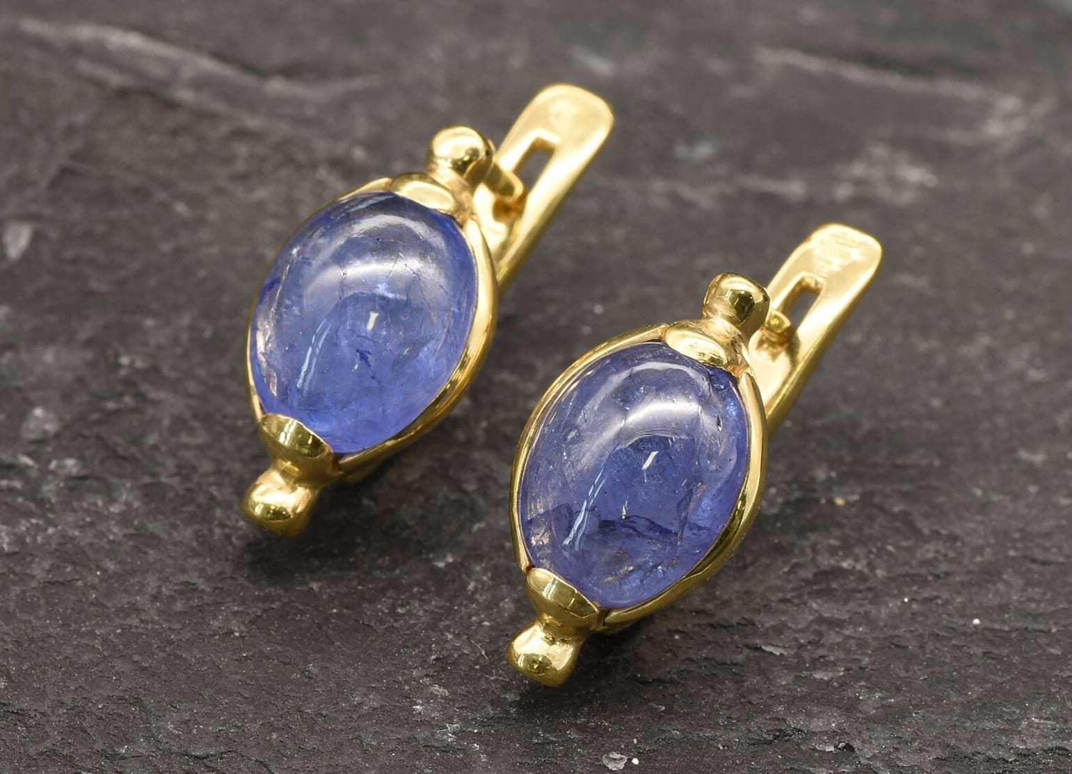 Tanzanite Earrings, Natural Tanzanite, December Birthstone, Blue Dainty Earrings, Vintage Earrings, Blue Earrings, Solid Silver Earrings(1)