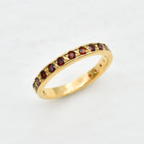 Garnet Eternity Band - January Birthstone - Stackable Silver Ring