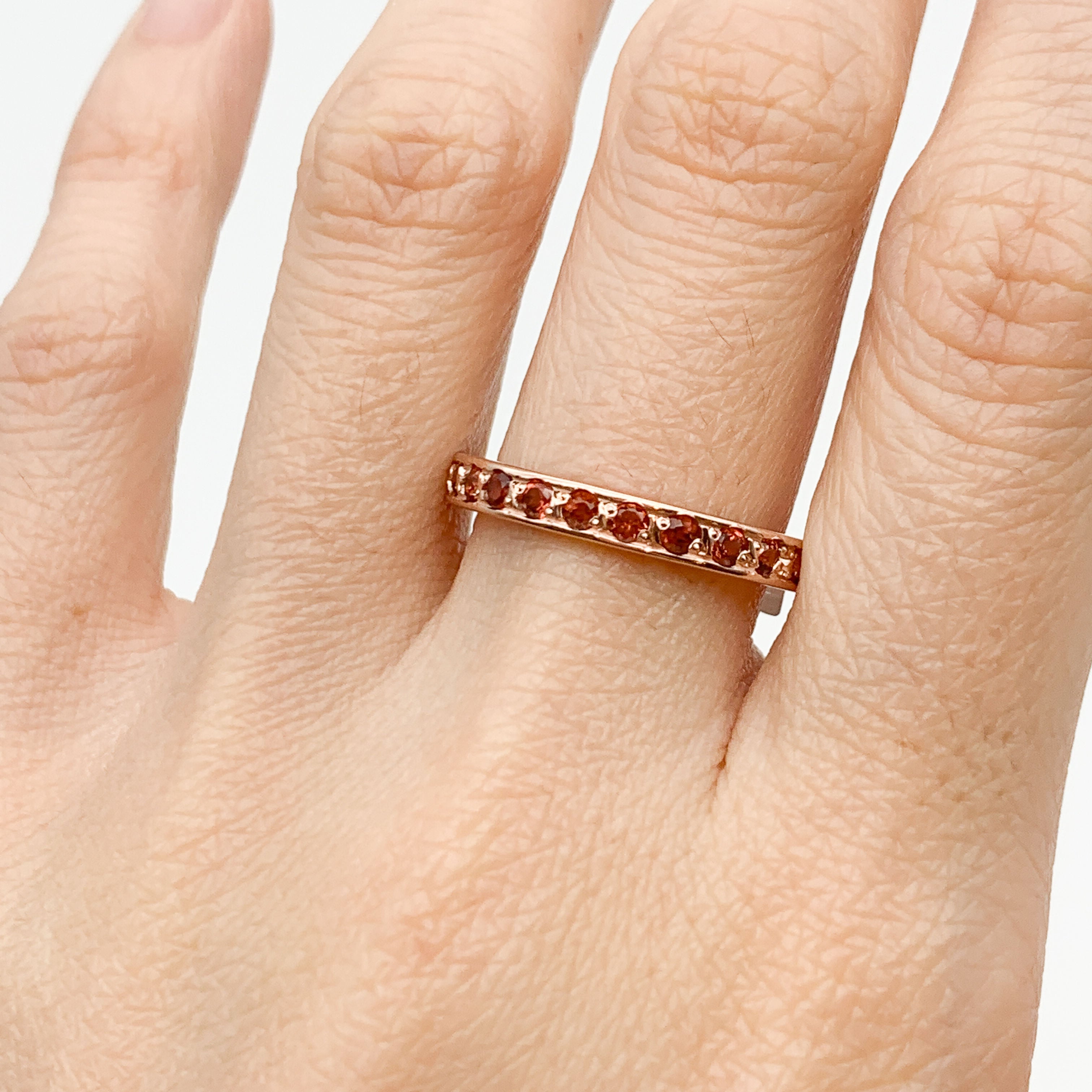 Garnet Ring, Eternity Band, Natural Garnet, January Ring, Eternity Ring, Garnet Band, January Birthstone, Vintage Ring, Vintage Silver Band(3)