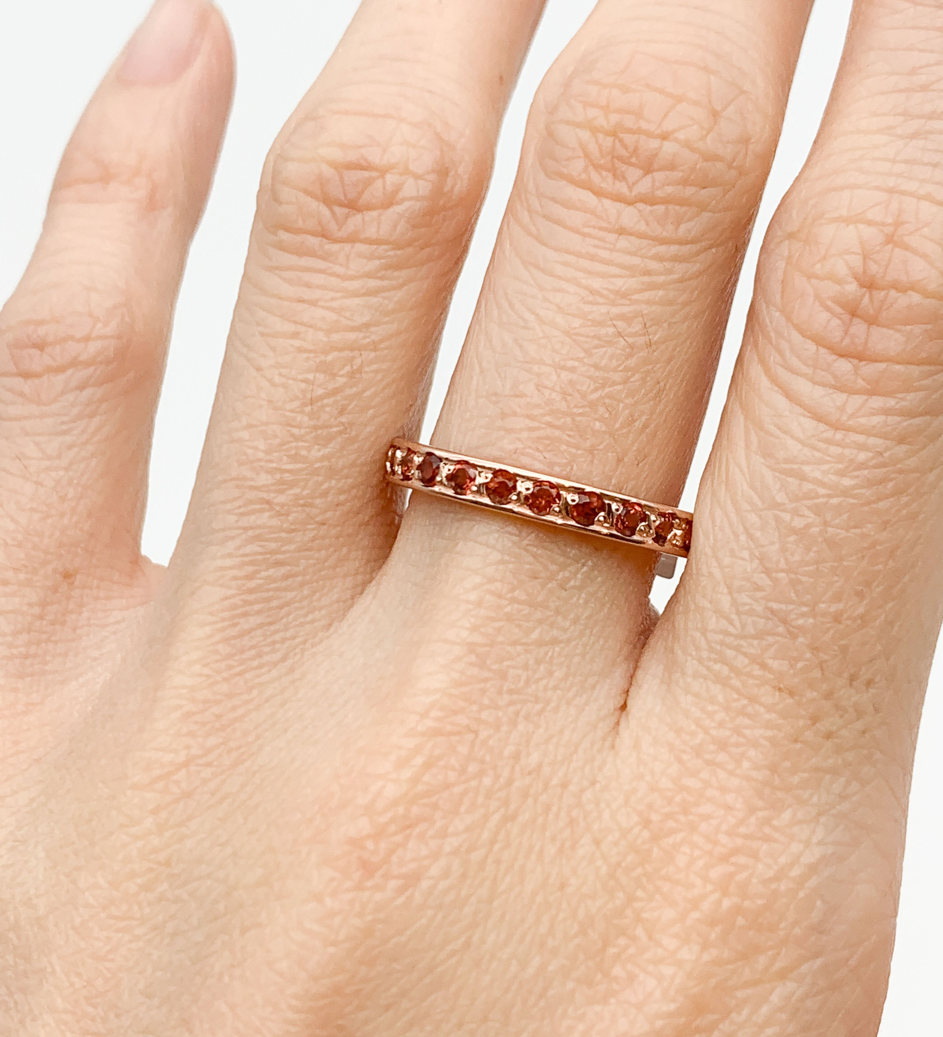 Garnet Ring, Eternity Band, Natural Garnet, January Ring, Eternity Ring, Garnet Band, January Birthstone, Vintage Ring, Vintage Silver Band(3)