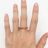 Genuine Garnet Ring - Rose Gold Band - Red Eternity Ring