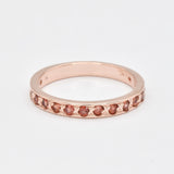 Genuine Garnet Ring - Rose Gold Band - Red Eternity Ring