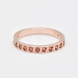 Gold Eternity Garnet Band - Dainty Garnet Ring - January Ring