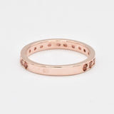 Genuine Garnet Ring - Rose Gold Band - Red Eternity Ring