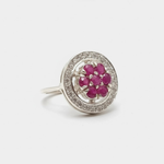 Elegant Ruby Ring in 925 Sterling Silver, featuring a vibrant red stone, perfect for July birthdays and everyday elegance.