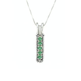 Created Emerald Pendant made in 925 Sterling Silver with Round Created Green Emerald in Channel-Set setting, May Birthstone gift idea, symbolizes, ideal for everyday wear and perfect for birthday gifting and special occasions.