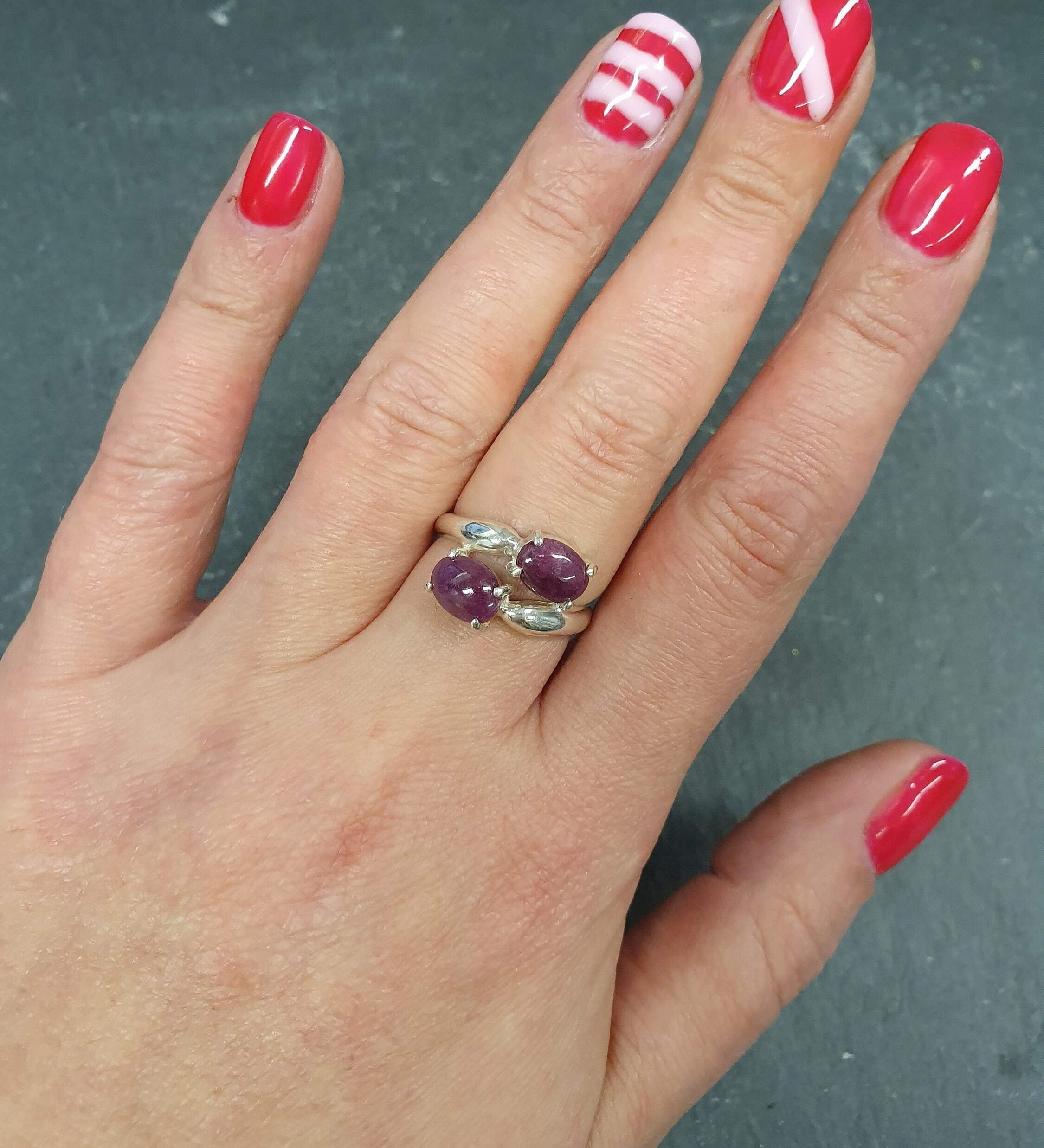 Elegant 925 Sterling Silver Ring featuring an Oval Natural Red Ruby, perfect for birthdays and special occasions.