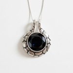 Created Sapphire Pendant made in 925 Sterling Silver with Round Created Blue Sapphire in Bezel setting, September Birthstone gift idea, symbolizes sincerity, truth, and faithfulness, ideal for everyday wear and perfect for birthday gifting and special occasions.