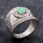 Big Silver Ring, Chrysoprase Ring, Natural Chrysoprase, Australian Chrysoprase, May Birthstone, Vintage Ring, May Ring, Solid Silver Ring