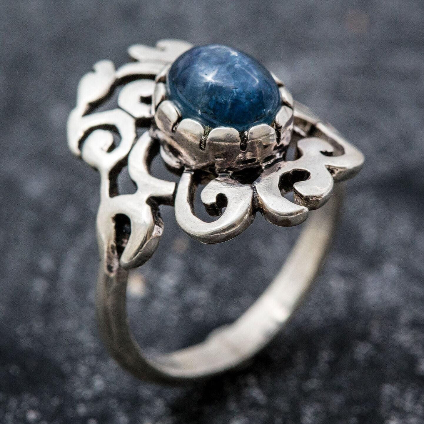 Tourmaline Ring, Blue Tourmaline Ring, October Birthstone, Vintage Rings, Artistic Ring, Blue Tourmaline, Solid Silver Ring, Tourmaline