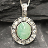 Emerald Pendant, Natural Emerald, May Birthstone, Victorian Pendant, Green Pendant, Emerald Necklace, Vintage Pendant, Solid Silver Pendant