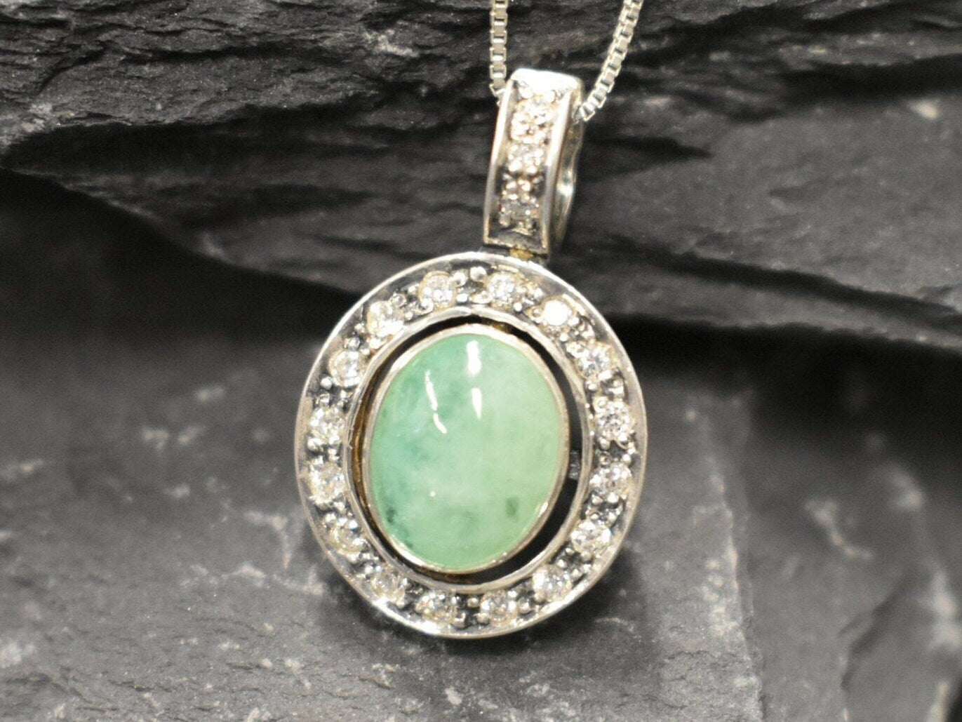 Emerald Pendant, Natural Emerald, May Birthstone, Victorian Pendant, Green Pendant, Emerald Necklace, Vintage Pendant, Solid Silver Pendant