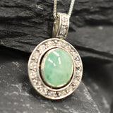 Emerald Pendant, Natural Emerald, May Birthstone, Victorian Pendant, Green Pendant, Emerald Necklace, Vintage Pendant, Solid Silver Pendant