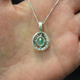 Emerald Pendant, Natural Emerald, May Birthstone, Victorian Pendant, Green Pendant, Emerald Necklace, Vintage Pendant, Solid Silver Pendant