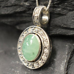 Natural Emerald Pendant made in 925 Sterling Silver with Oval Natural Green Emerald in Bezel setting, May Birthstone gift idea, symbolizes growth, harmony, and deep emotional healing, ideal for everyday wear and perfect for birthday gifting and special occasions.