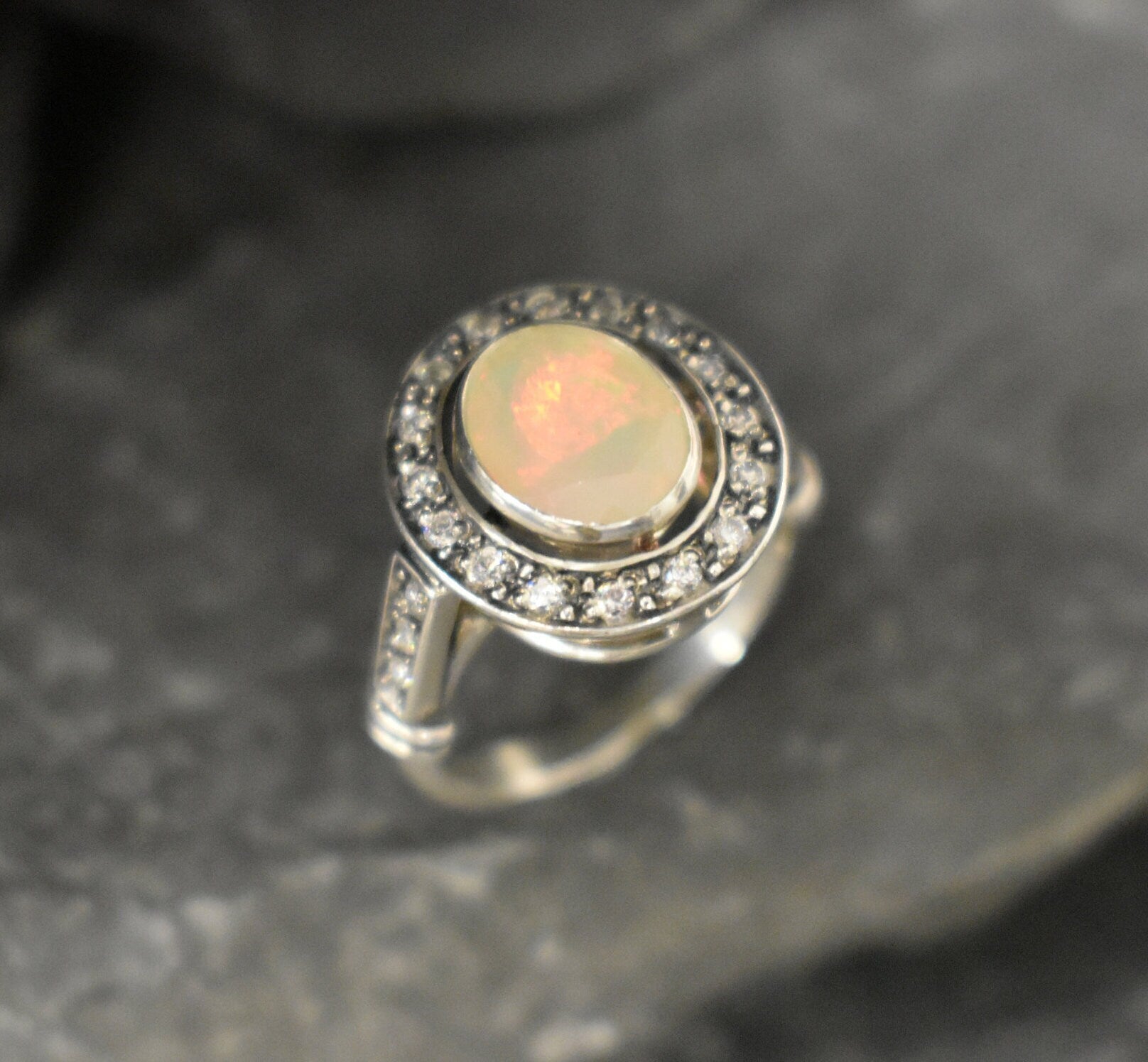 Opal Ring, Natural Opal Ring, Ethiopian Opal, Vintage Opal Ring, Natural Fire Opal, Vintage Opal, Vintage Rings, Antique Opal, Fire Opal