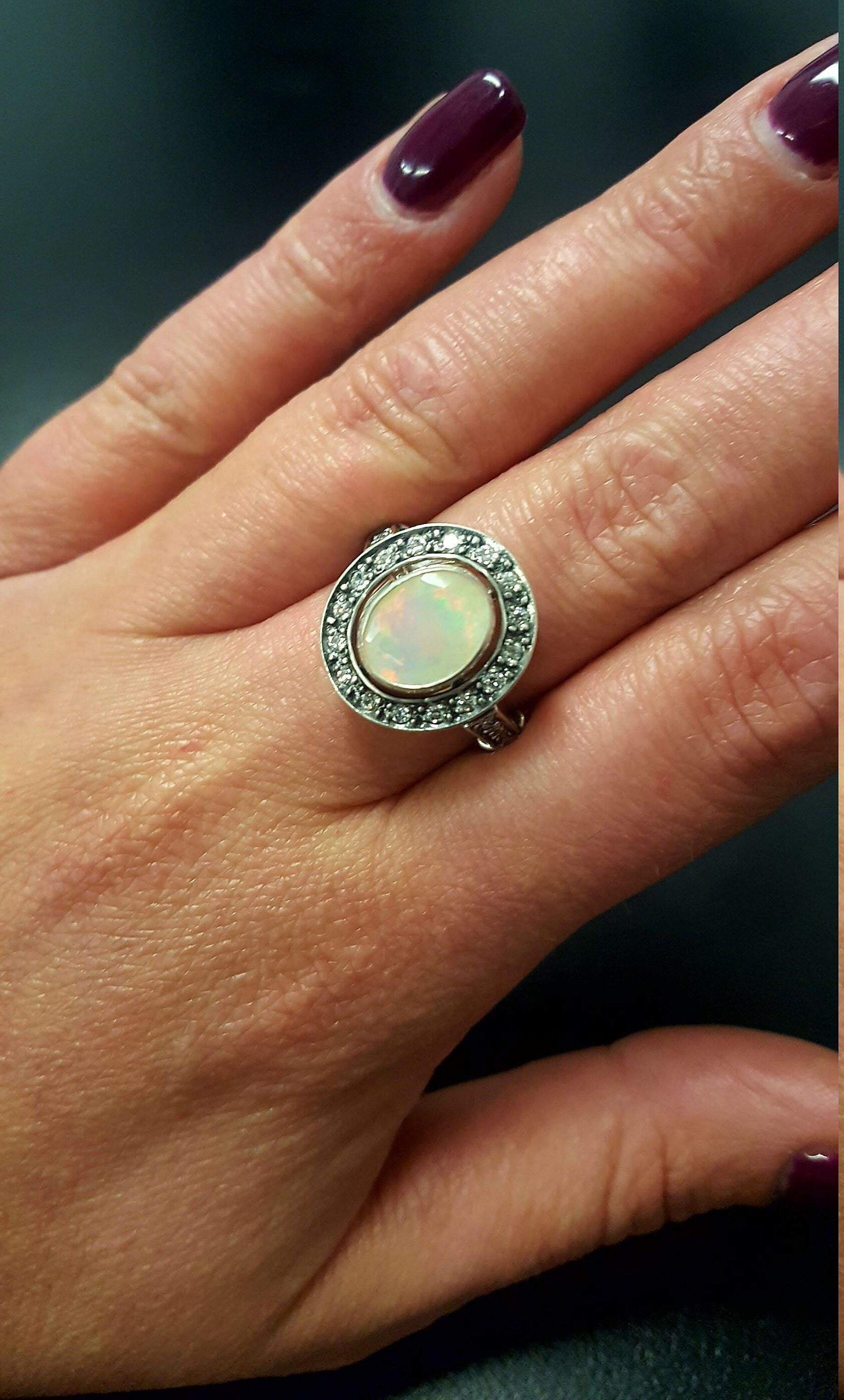 Opal Ring, Natural Opal Ring, Ethiopian Opal, Vintage Opal Ring, Natural Fire Opal, Vintage Opal, Vintage Rings, Antique Opal, Fire Opal