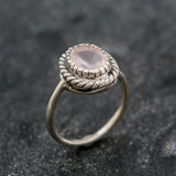 Gold Pink Ring - Natural Rose Quartz, Pink Promise Ring