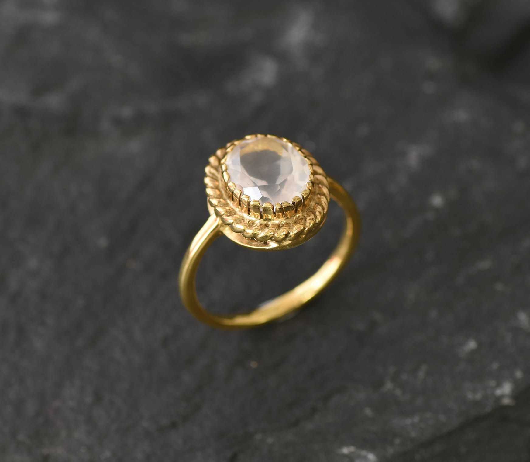 Rose Quartz Ring, Natural Rose Quartz, Pink Ring, January Birthstone, Vintage Rings, Solid Silver Ring, January Ring, Quartz, Rose Quartz(1)