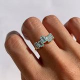 Natural Blue Topaz Cluster Ring in 18k Gold Vermeil, December Birthstone, symbolizes clarity and balance, perfect for gifting.